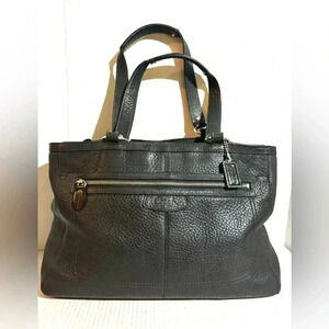 Coach vintage black  pebbled leather tote bag